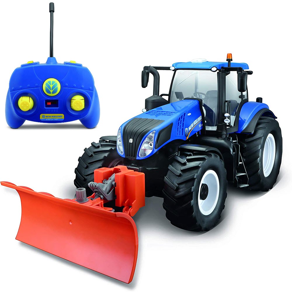 Maisto Tech RC Traktor mit Schneeschieber, Ferngesteuerter Traktor mit Licht und abnehmbaren Schneepflug, mit Fernbedienung, ab 8 Jahren, 35 cm