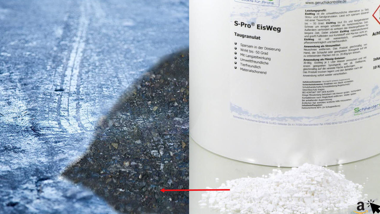S-Pro EisWeg Winterstreu salzfrei, konzentrierter Enteiser-Streumittel ohne Salz, umweltschonendes Streugut 10kg